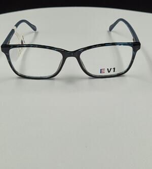 EV1 BRISTOL Blue Rectangular Full Rim Plastic Eyeglass Frames Unisex 56.5-16-145
